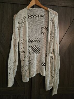 dolan Open-Knit Cream Cardigan Sweater
